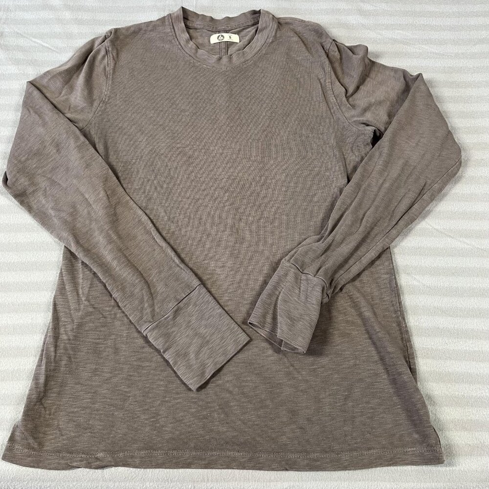 American Giant Shirt Womens Small Gray Long Sleeve Crewneck 100% Cotton USA